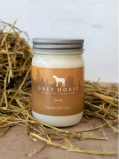 Grey candle - bougie Fresh cut hay