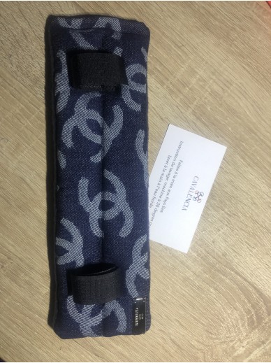 Cavalancia - pad muserolle imprimé luxe /scratch- bleu
