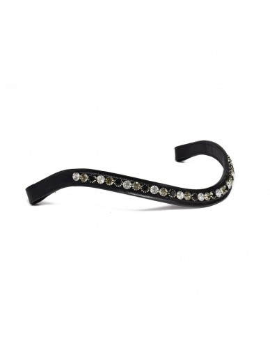 Bridle2fit stock- frontal noir strass - 44cm